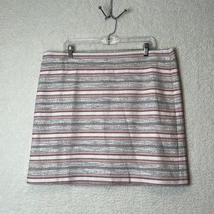 NWT Loft Womans Striped Lined Skirt 16 PLUS SIZE